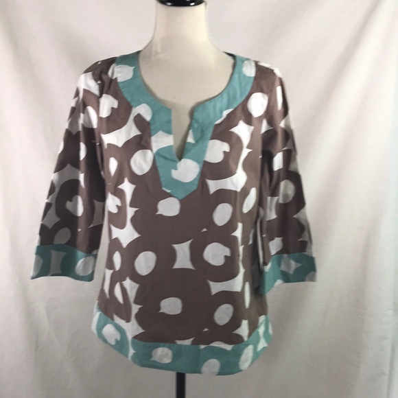 BODEN Tunic Casual Geometric top Size 12 - Picture 2 of 7